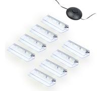 LED Éclairage des bords de verre Clip Set 3000K/5000K Transparent Plug & Play Set de 8 pièces blanc froid