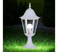 LED Embase Lampe Jardin Lanterne Extérieur Véranda Éclairage Alu sur Pied Blanc