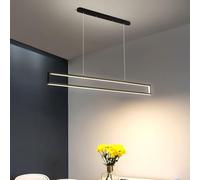 LED en métal Nordique créatif, luminaire Suspendu Bande Cadre Noir pour Salle à Manger, Salon, éclairage Plafond d'îlot de Cuisine