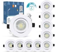 LED Encastrable Blanc Salle de Bain Dimmable 6500K Blanc Froid 7W Ampoule Halogène Plafonnier Encastré Extra Plat Spot Orientable