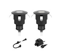 ledscom.de Lampe LED encastrée dans le sol ATRIA pour l'extérieur, IP65, noir, rond, 40mm Ø, blanc chaud 2er Set