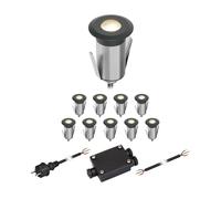 LED encastré de sol GLOX pour extérieur IP67 anthracite rond 35mm Ø blanc