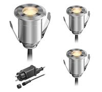 LED encastrées au sol BINO pour extérieur IP67 32mm Ø blanc chaud 3pcs