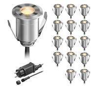 ledscom.de Lampe LED encastrée dans le sol BINO pour l'extérieur, IP67, 32mm Ø, blanc chaud, set de 15 pièces