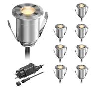 LED encastrées dans le sol BINO pour l'extérieur IP67 32mm Ø blanc chaud 8er