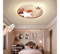 LED Enfants Plafonnier Étoile Lampe Garçons Et Filles Chambre Spots De Plafond Dimmable Avec Télécommande Lumière Éclairage Salon Chambre D'enfants Salle À Manger Lampe Décoratif,Rose,55cm