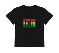 LED Equalizer Sound Activated Flashing Black T-Shirt(L, No5)