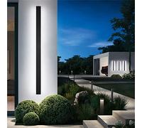 LED Extérieur Garden Mural Lights étanche IP65 Pamine de lampe de patio pour la porte d'entrée Halway Black Aluminium vers le bas Lumière de nuit Long 60 cm Éclairage intérieur / extérieur (blanc