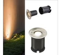 Spot extérieur encastré en acier inoxydable Lampe de sol pour terrasse Lampe de jardin Spot en kit, ampoules LED incluses