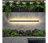 LED extérieur Jardin Appliques murales intérieur/extérieur Longue Bande Applique Murale Noir Applique Murale Aluminium Haut vers Le Bas IP67 étanche Moderne terrasse Cour Salle de Bain