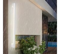 LED Extérieur Jardin Lumière Murale Aluminium Imperméable Longue Éclairage Mural Noir/Blanc Minimaliste Design Applique Murale Rectangulaire Décoration pour Escalier (100cm,Blanc Lumière Blanche)