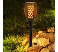 LED Extérieur Solaire Prise Lampe Terrasse Route Feu Effet Pointe Jardin Torche