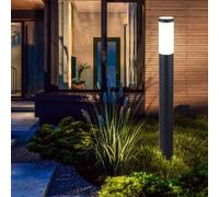 Lampadaire d'extérieur ANTHRACITE éclairage de jardin lampadaire colonne en acier inoxydable dans un ensemble comprenant des ampoules LED