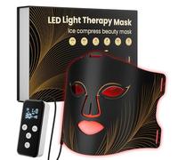 LED Face Mask Red Light Therapy Mask with Ice Pad, 8 Light Modes Led Mask-Professional Grade Skincare at Home Silicone Cooling Face Mask for Acne, Wrinkles & Skin Rejuvenation