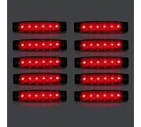 Led feux de position, Feux de côté de camion de 10pcs LED 6 indicateur de repère latéral à DEL SMD Éclairage latéral arrière Lampes de position 12V pour Auto (rouge)