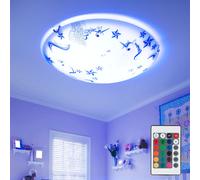 Plafonnier licorne télécommande lampe de chambre d'enfant dimmable dans un ensemble comprenant des ampoules LED RVB