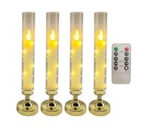 LED Flameless Candles - Remote Control Flickering Lights, Electric Decorative Candle Set | Ambient Fireplace Lighting for Dining Tables LED Flameless Candles Wedding Festival Daily Home Decor