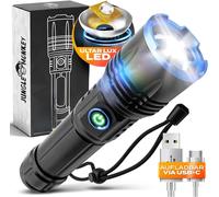 Led Flashlight Rechargeable With Usb-C Extremely Bright And Rechargeable For Outdoor Hiking Camping Tactical Torch Waterproof Battery Work With