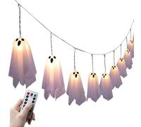 LED Ghost String Lights, 10 Piece Decorative Lighting with 8 Modes, Festive Illumination for Indoor and Outdoor Spaces, Perfect for Porch, Yard, Garden, Parties, and Seasonal Displays
