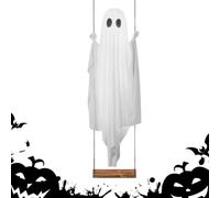 LED Ghost Swing - Battery Powered Light Up Decor, Spooky Halloween Display | Creepy Tree Decorations Outdoors for Halloween Party Haunted House Yard Porch Tree Window Door Garden