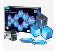 Led Glide Hexagon Ultra Panneaux Lumineux,Rgbic Applique Murale Intérieure Avec Alexa,3d Lampe Hexagonale 129 Leds,60 Modes De Scène Pour Gaming,Chambre,Salon,Blanc Lunaire,10 Panneaux