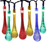 LED Goutte D'eau Lumière, 12M 100 LED, Lumières décoratives solaires,étanche à l'eau 8 modes, lumières en forme de larme étanches pour clôture, cour, fête d'été, mariage (Multicolore)
