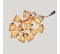 LED Guirlande Extérieur avec Fiche 5m Long +3M Câble IP44 2200 K Bambou