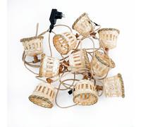 LED Guirlande Lumineuse Extérieur Bambou Abat-Jour 10x E12 2700 K IP44 Câble