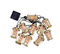 LED Guirlande Lumineuse Solaire 5m Long IP44 2000 K Bambou Lampe Balcon Jardin