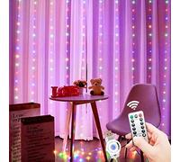 LED Guirlande sans crochet, Guirlande lumineuse LED rideau de 3M long (1m/2m/3m haut), led bande, bandeau pour décoration de fête de mariage et noël, télécommande USB, (3mx2m, Multicouleur)