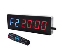 LED Gym Timer Clock, Digital Interval Workout Timer Stopwatch,Digital Wall Clock with Seconds for Gym,Adjustable Brightness,for Sport Boxing Fitness Kitchen,LED Stopwatch by Remote Control