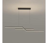 LED Hanging Chandelier Linear Pendant Light, Minimalist Strip Drop Ceiling Lamp Dining Table Chandeliers, Kitchen Island Lighting Fixture, 22W Suspended Lamps