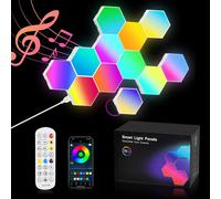 LED Hexagon Wall Lamp,12pcs LED Gaming Lamp,Smart RGB,16 Million Colors,App Control,Sync with Music,DIY Geometric,For Games/Bedroom/Party/Wall Decoration
