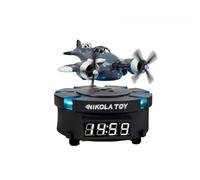 LED Horloge de Bureau Numérique à Lévitation Magnétique, Petit Avion Décor Biplan Maison Bureau Décor Bureau Tech Jouets