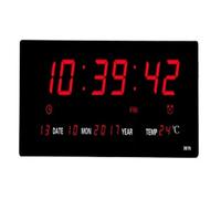 LED Horloge murale électronique à grand écran numérique Desktop Trime de formation de gymnase intérieur thermomètre Calendrier numérique Thermomètre d'été Cuisine Cloche murale