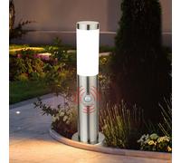 LED Inox sur Pied Lampe Jardin Éclairage Garage Détecteur Colonne Cour