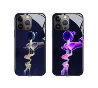 LED Intelligent Sound Control Light-Up Phone Case for iPhone 14 13 12 Pro Max, Tempered Glass Back Soft Slim TPU Bumper Shockproof Colorful Light Up Phone Case,Call Music Flash. (for 14 Pro, G)