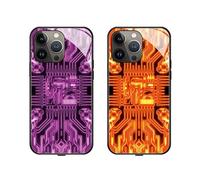 LED Intelligent Sound Control Light-Up Phone Case for iPhone 14 13 12 Pro Max, Tempered Glass Back Soft Slim TPU Bumper Shockproof Colorful Light Up Phone Case,Call Music Flash. (for 13, C)