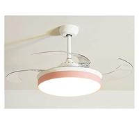 Led Invisible Ceiling Fans with Light Decorative Retractable Modern Folding Fan Lamp Remote Control Hanging Lights for Bedroom Living Room and Dining Room (Blade Color : Model 3) (Model 4)