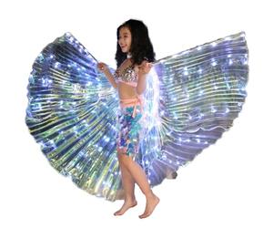 LED Isis Ailes de danse du ventre 360 ° LED avec tige télescopique de 20 à 100 cm 2 modes de contrôle de la lumière Ailes LED pour adultes Ailes de papillon Enfants LED pour spectacles sur scène