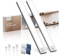 Led Kitchen Under Cabinet Light With Indoor Motion Detector ¿ 30 Cm 2200 Mah Rechargeable Wireless Cupboard Light ¿ Night Light For Dressing Room, Staircase, Wardrobe 2 Pack