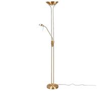 LED Lampadaire Josefin à intensité variable en Doré Métal e. a. pour Salon & Salle manger (à 2 lampes,), Sur Pied, Lampe a de Sol