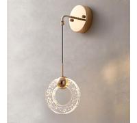 LED Lampadaire Mural Style Nordique Moderne Créatif Avec Abat-jour En Verre De Cristal Rond Intérieur Éclairage Salon Salle À Manger 3 Températures Couleur Chambre Culture Vie Chevet