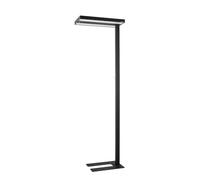 LED Lampadaires de bureau Logan à intensité variable en Noir Aluminium e. a. pour Bureau (1 lampe,à), Lampe bureau, lampe travail, lampadaire, lampadaire éclairage indirect