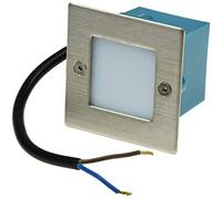 LED lampe à encastrer mural carré en acier inoxydable Blanc froid 230 V 1,5 W IP54 Lumière éclairage d'escalier, niveau