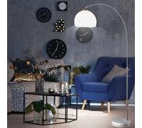 LED Lampe Arc Lampadaire Réglable en Hauteur Socle Marbre à Vasque 141-196cm