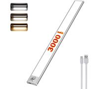 Led Lampe De Placard Avec Détecteur De Mouvement 40 Cm 3000Mah Rechargeable Usb-C, 3 Couleur 3 Modes Dimmable, Éclairage Étude De Cuisine Veilleuse Escalier Montage Magnétique 2024