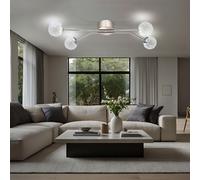 Plafonnier LED 24 watts boules en aluminium nickel mat lumière EGLO 13676