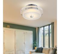 LED Lampe De Plafond Chrome Verre la Vie Sommeil L'Ess Chambre Rond Éclairage