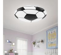 Plafonnier LED décor football lampe projecteur rond noir motif boule blanche chambre d'enfant